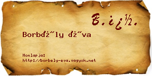 Borbély Éva névjegykártya