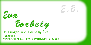 eva borbely business card