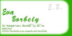 eva borbely business card